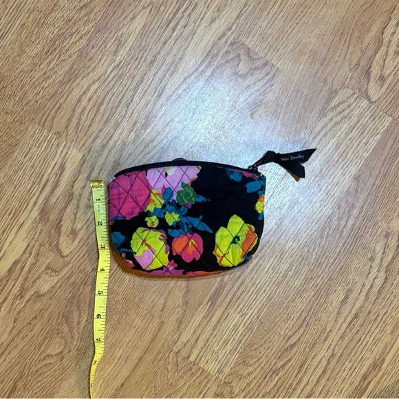 Vera Bradley small Black Floral Quilted makeup pouch mirror Hilo Meadow Print - Picture 11 of 11